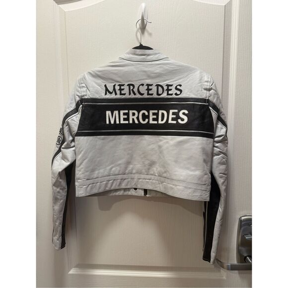 Vintage Mercedes Vegan Leather Crop Jacket F1, Motor sport Racing Size XS/S - Picture 5 of 7